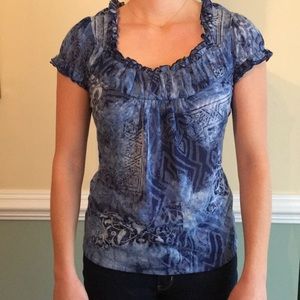 Cap sleeve INC blue summer top